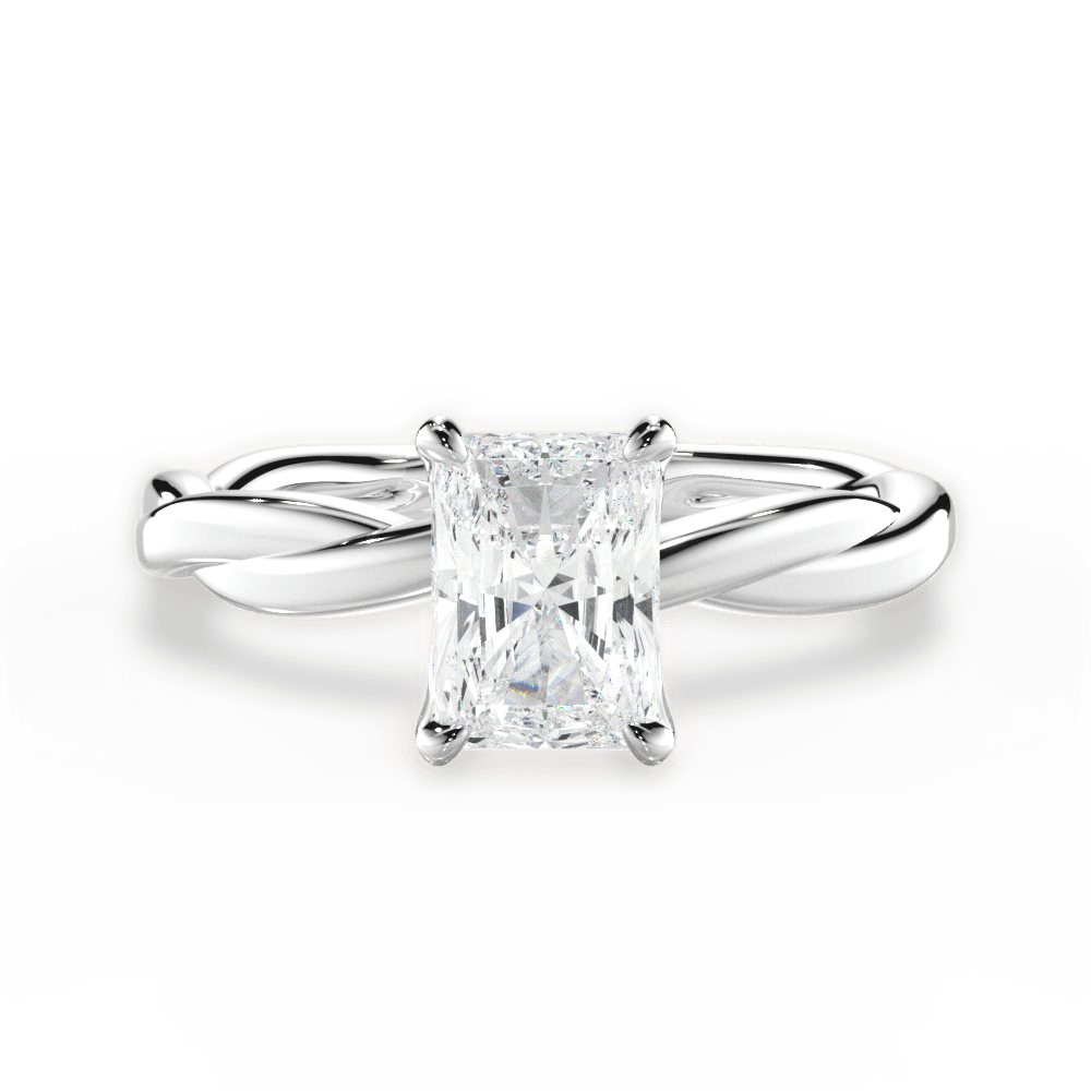 Bianca Radiant Cut Lab Grown Diamond 18Kt White Gold Engagement Ring