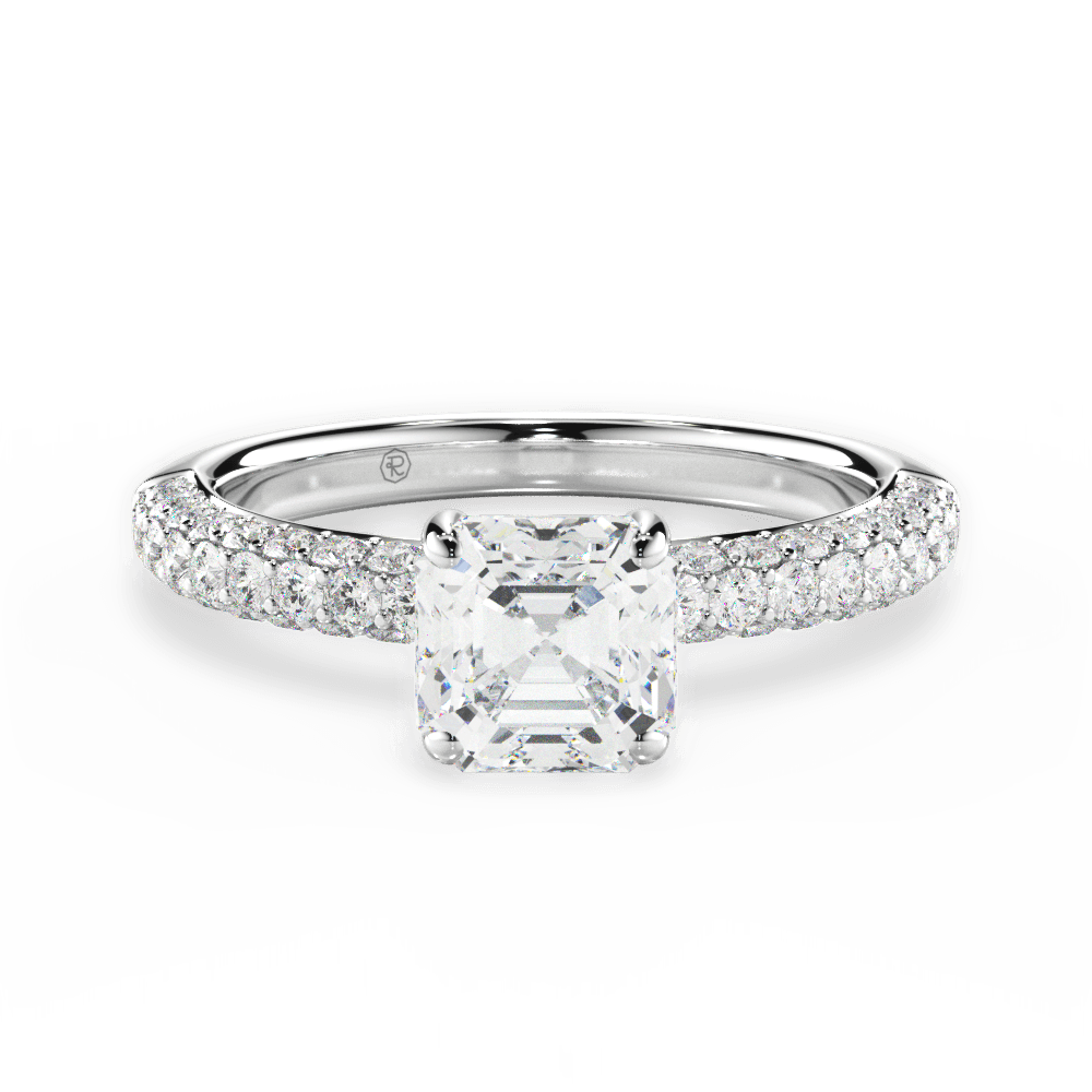 Kylie Asscher Cut Lab Grown Diamond Platinum Engagement Ring