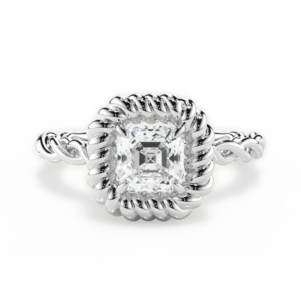 Belinda Asscher Cut Lab Grown Diamond Platinum Engagement Ring