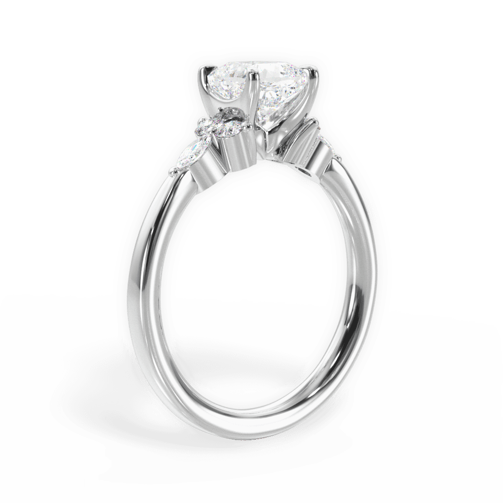 Cynthia Cushion Cut Lab Grown Diamond 18Kt White Gold Engagement Ring - View 4