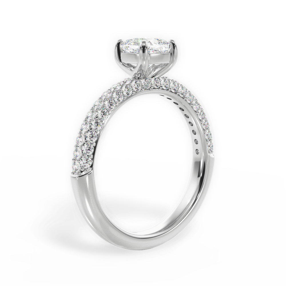 Kylie Cushion Cut Lab Grown Diamond Platinum Engagement Ring - View 2