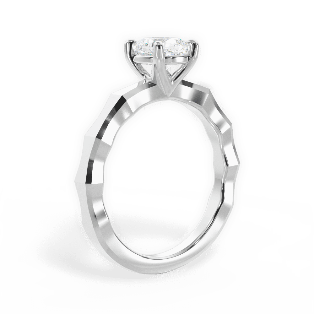Aaliyah Cushion Cut Lab Grown Diamond 14Kt White Gold Engagement Ring - View 4