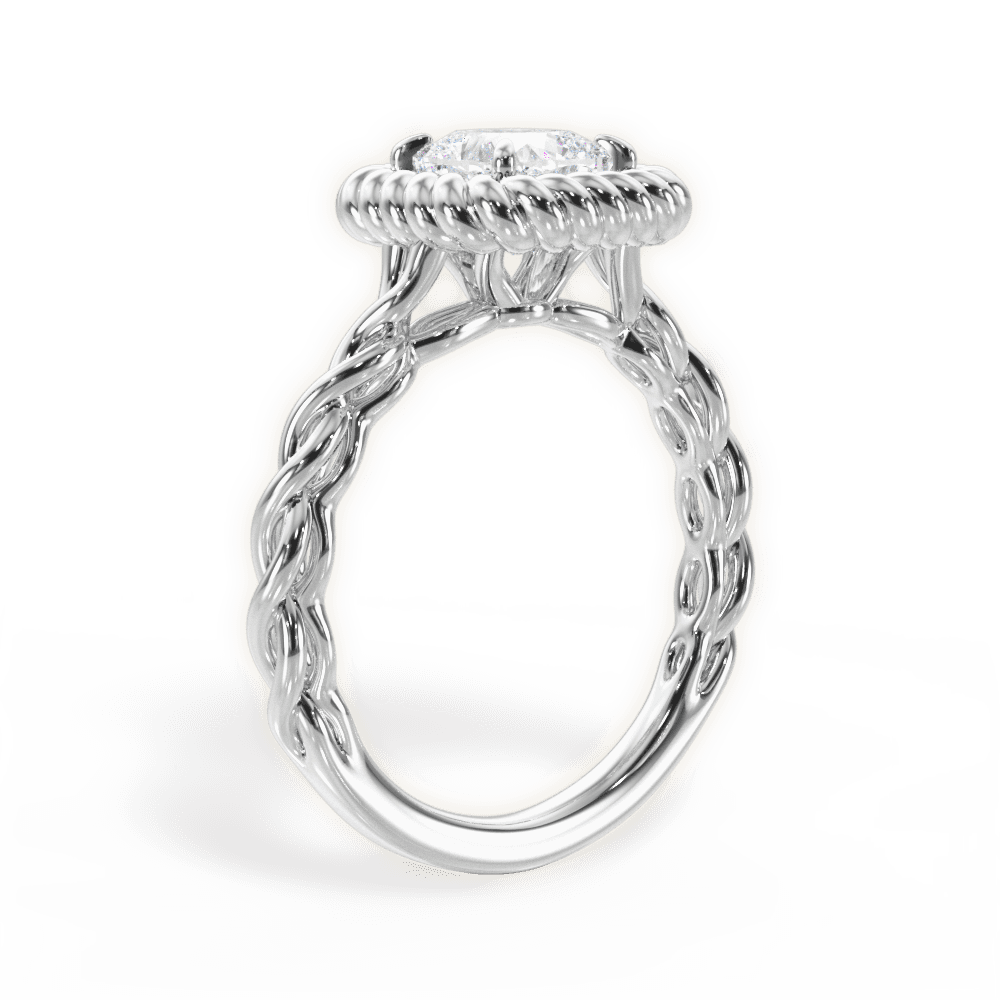 Belinda Cushion Cut Lab Grown Diamond 14Kt White Gold Engagement Ring - View 3