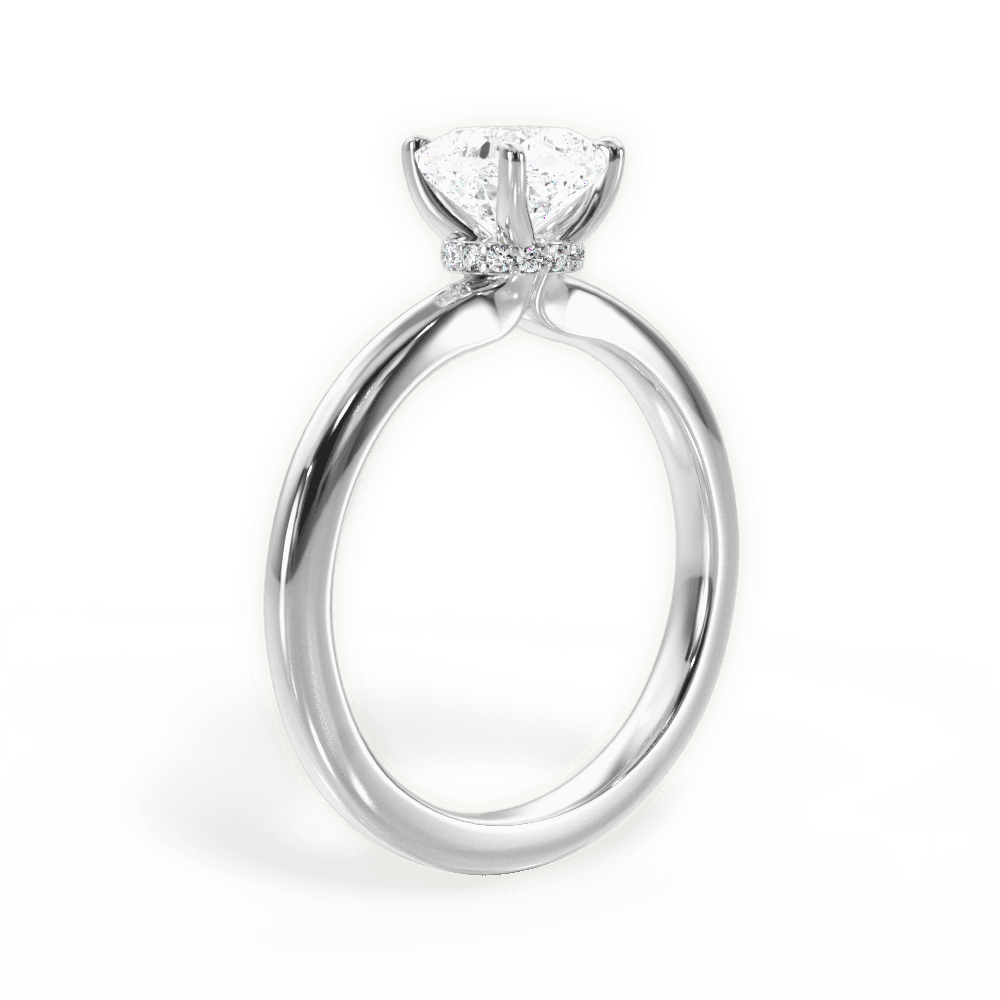Cara Cushion Cut Lab Grown Diamond 18Kt White Gold Engagement Ring - View 2