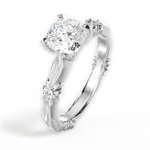 Claire Cushion Cut Lab Grown Diamond Platinum Engagement Ring - View 4