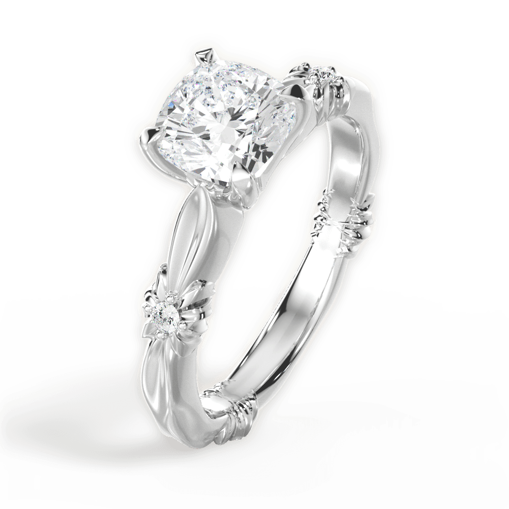 Claire Cushion Cut Lab Grown Diamond Platinum Engagement Ring - View 4