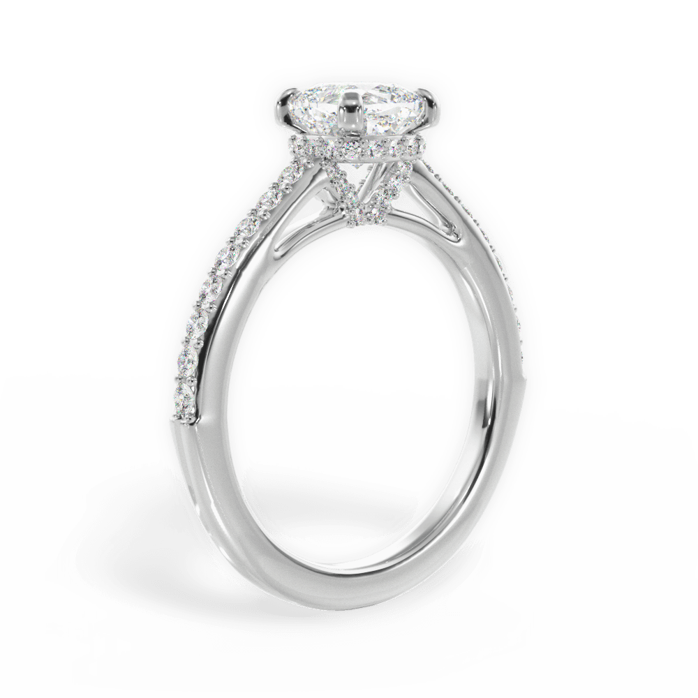 Joan Cushion Cut Lab Grown Diamond 14Kt White Gold Engagement Ring - View 3