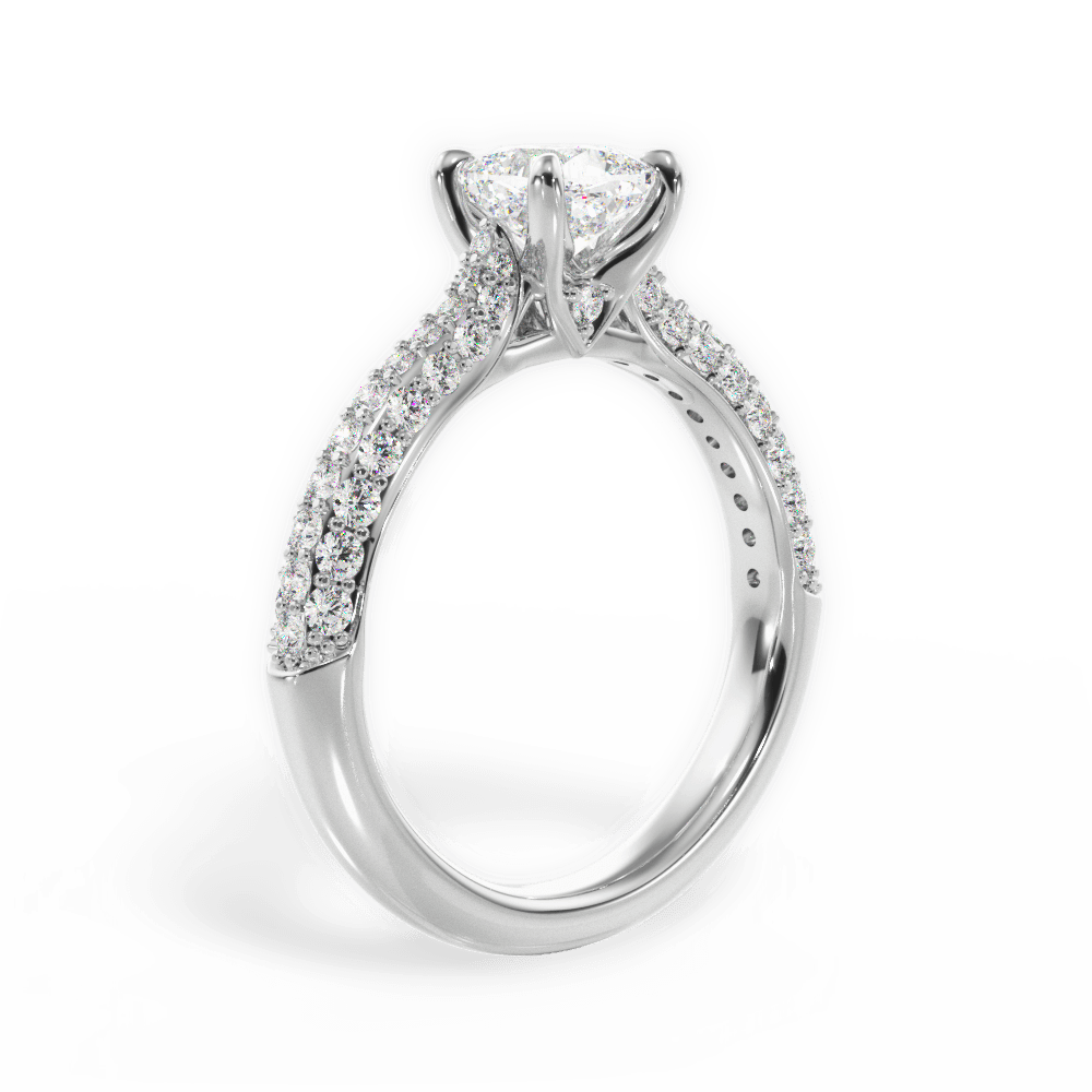 Kira Cushion Cut Lab Grown Diamond 18Kt White Gold Engagement Ring - View 2