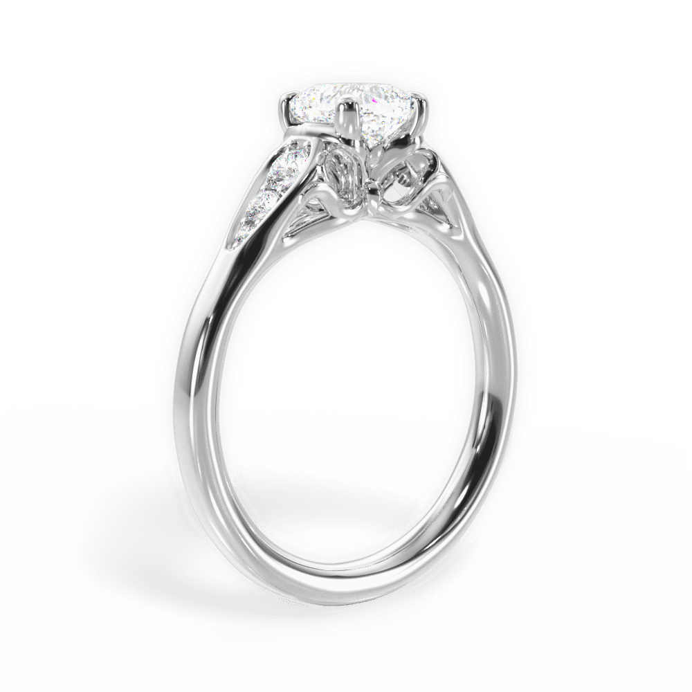 Cecilia Cushion Cut Lab Grown Diamond 14Kt White Gold Engagement Ring - View 4