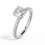 Elsie Cushion Cut Lab Grown Diamond 14Kt White Gold Engagement Ring - View 2