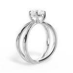 Ada Cushion Cut Lab Grown Diamond 18Kt White Gold Engagement Ring - View 4
