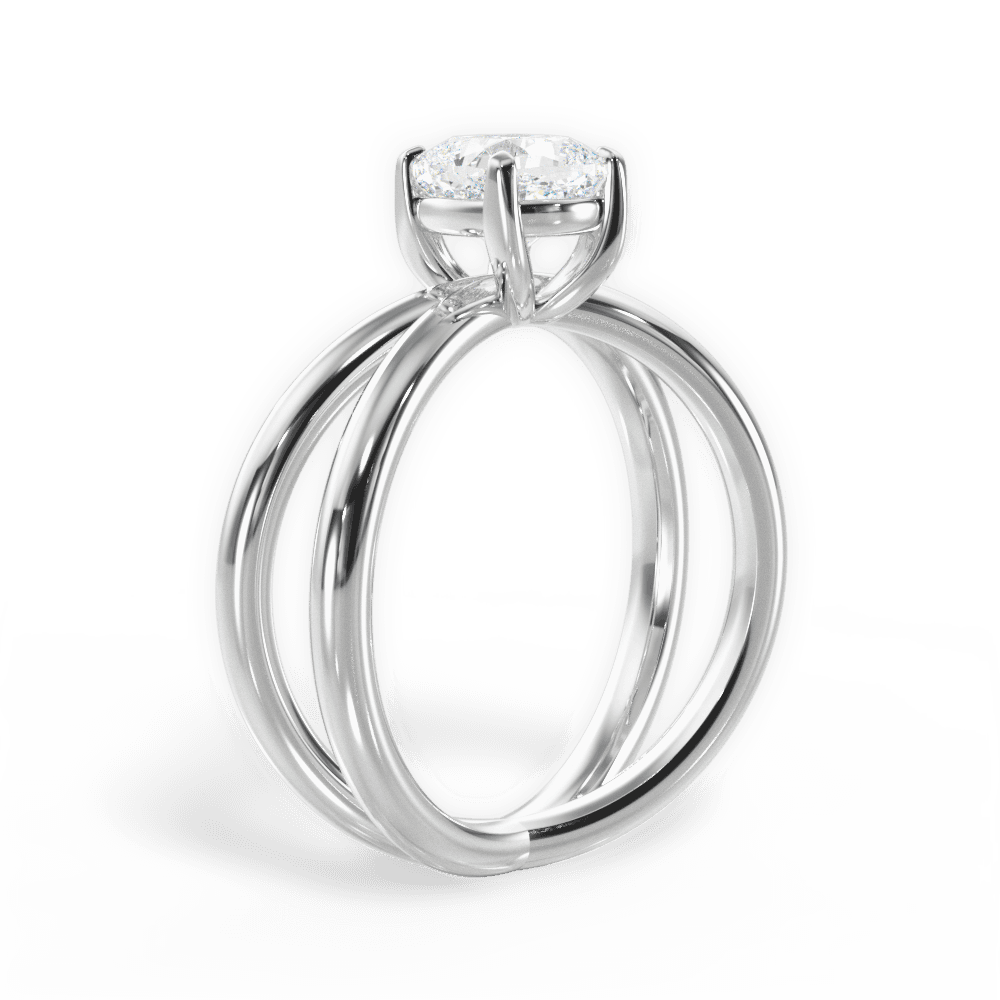 Ada Cushion Cut Lab Grown Diamond 18Kt White Gold Engagement Ring - View 4