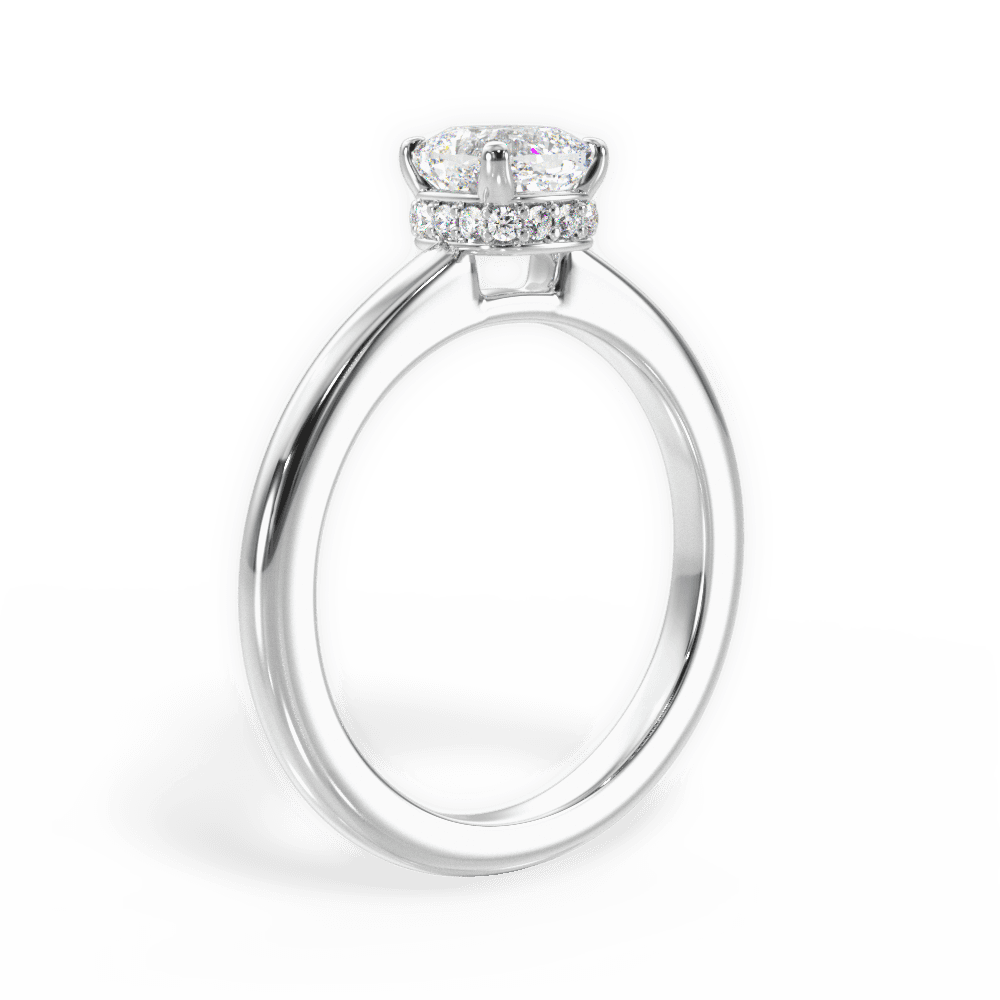 Brianna Cushion Cut Lab Grown Diamond 14Kt White Gold Engagement Ring - View 3