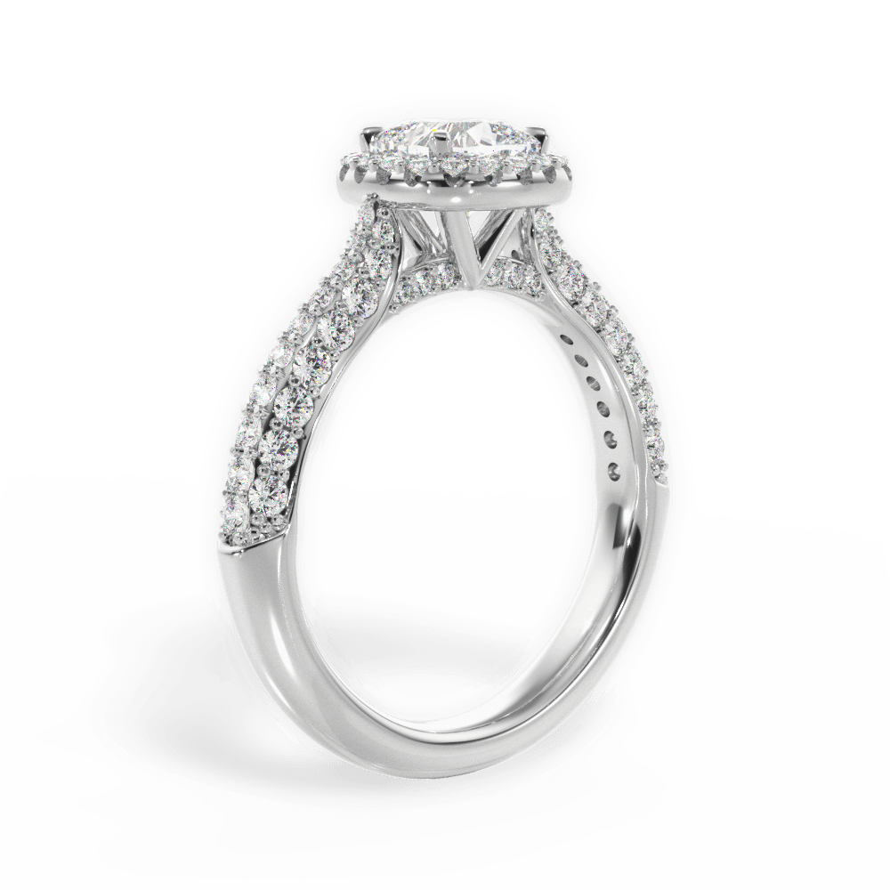 Lucy Cushion Cut Lab Grown Diamond 18Kt White Gold Engagement Ring - View 4