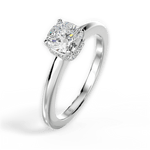 Brianna Cushion Cut Lab Grown Diamond 14Kt White Gold Engagement Ring - View 4