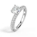 Kylie Cushion Cut Lab Grown Diamond 18Kt White Gold Engagement Ring - View 3