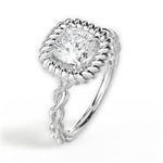 Belinda Cushion Cut Lab Grown Diamond 18Kt White Gold Engagement Ring - View 4