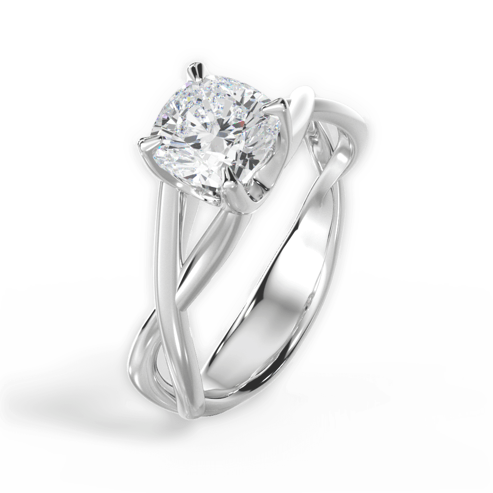 Aubrey Cushion Cut Lab Grown Diamond 14Kt White Gold Engagement Ring - View 4