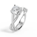Aubrey Cushion Cut Lab Grown Diamond Platinum Engagement Ring - View 4
