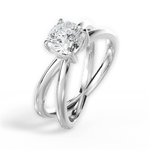 Ada Cushion Cut Lab Grown Diamond Platinum Engagement Ring - View 2