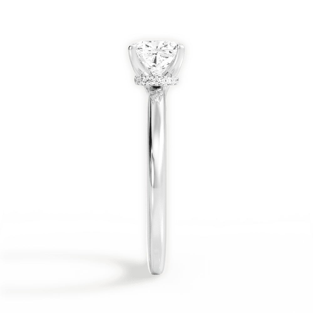 Cara Cushion Cut Lab Grown Diamond 18Kt White Gold Engagement Ring - View 3