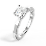 Aaliyah Cushion Cut Lab Grown Diamond 14Kt White Gold Engagement Ring - View 2
