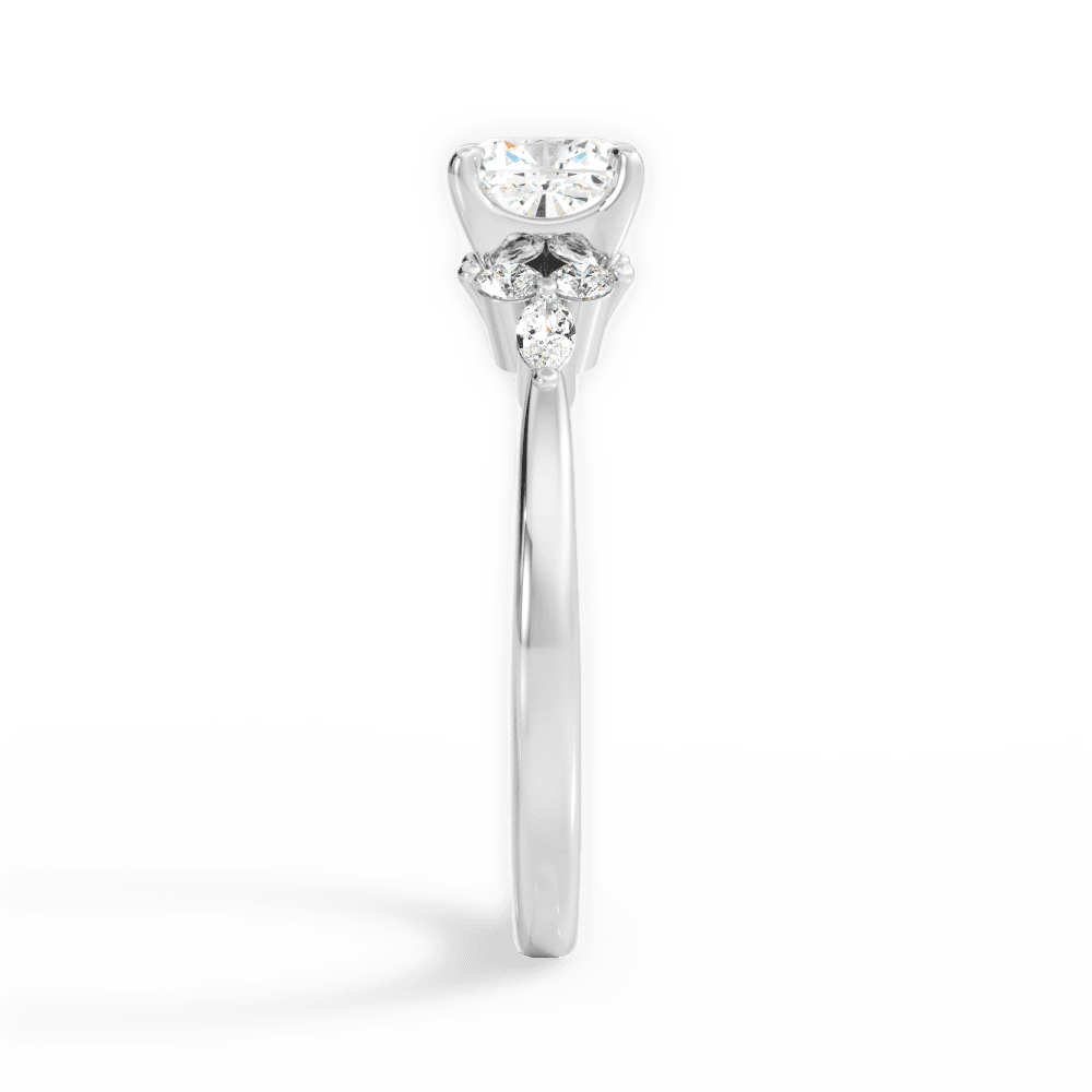 Cynthia Cushion Cut Lab Grown Diamond 14Kt White Gold Engagement Ring - View 2