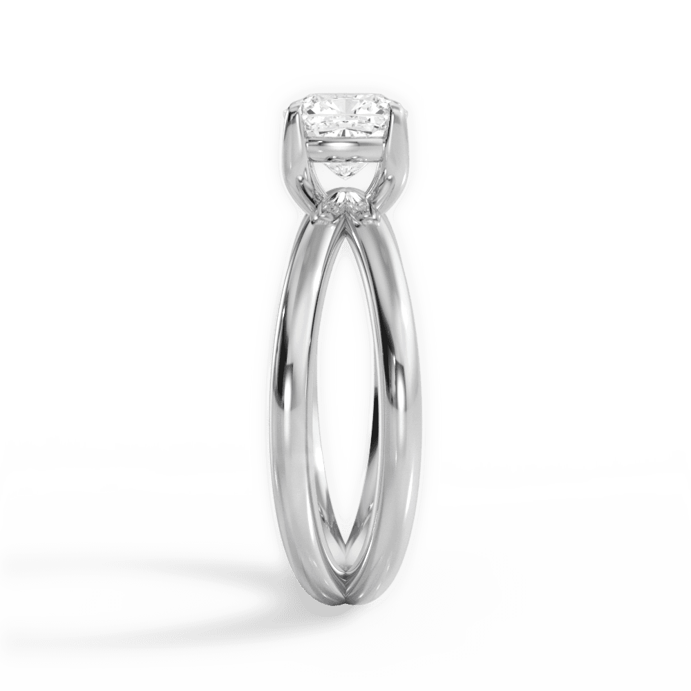 Ada Cushion Cut Lab Grown Diamond Platinum Engagement Ring - View 3