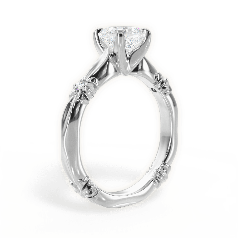 Claire Cushion Cut Lab Grown Diamond Platinum Engagement Ring - View 2