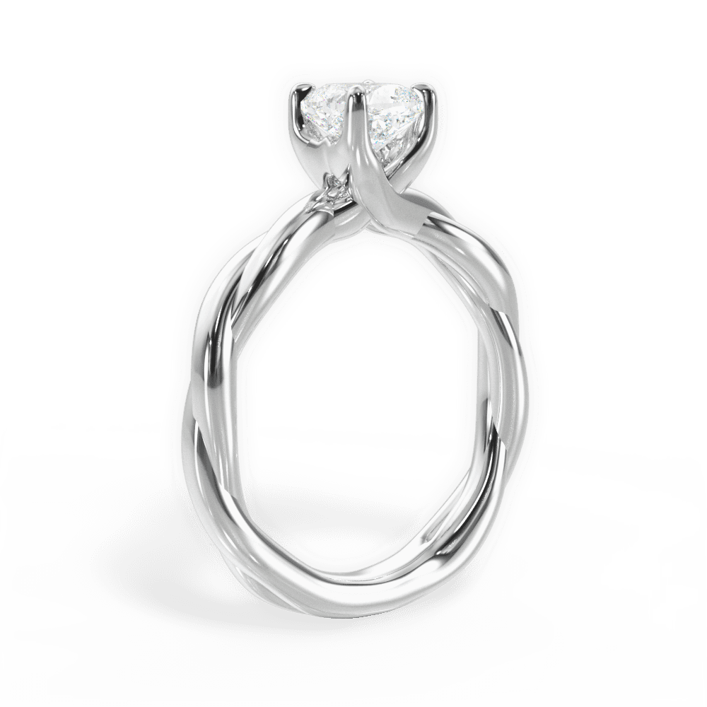 Bianca Cushion Cut Lab Grown Diamond Platinum Engagement Ring - View 2