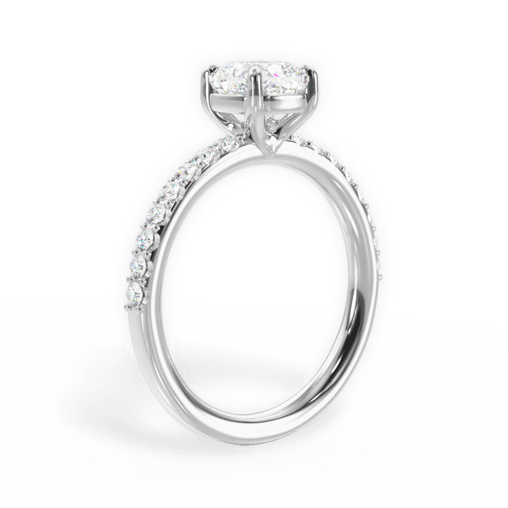 Elsie Cushion Cut Lab Grown Diamond 14Kt White Gold Engagement Ring - View 4