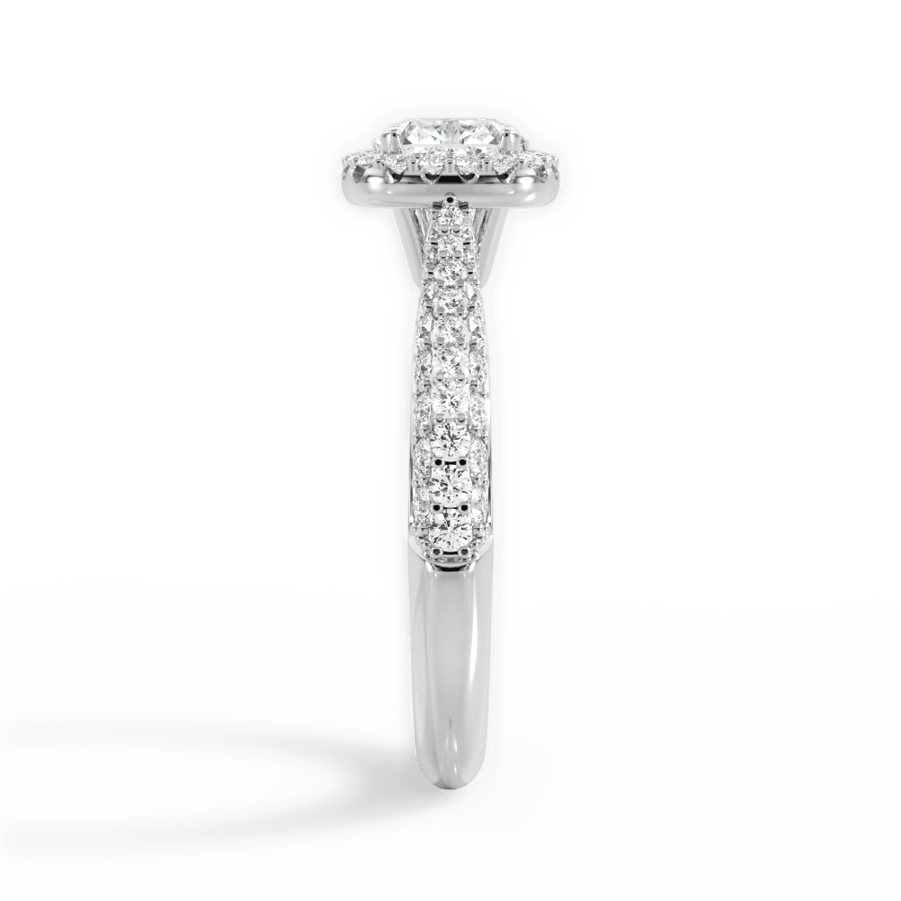 Lucy Cushion Cut Lab Grown Diamond Platinum Engagement Ring - View 2