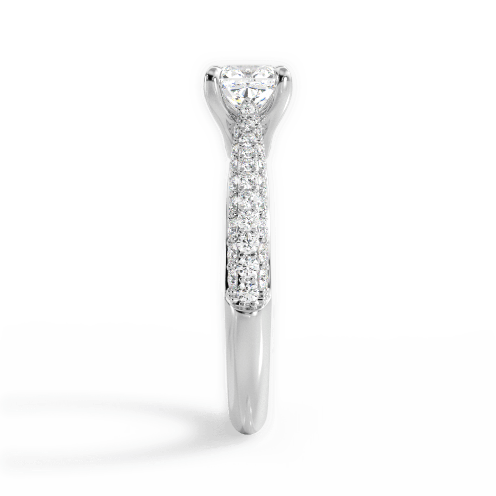 Kira Cushion Cut Lab Grown Diamond 14Kt White Gold Engagement Ring - View 4