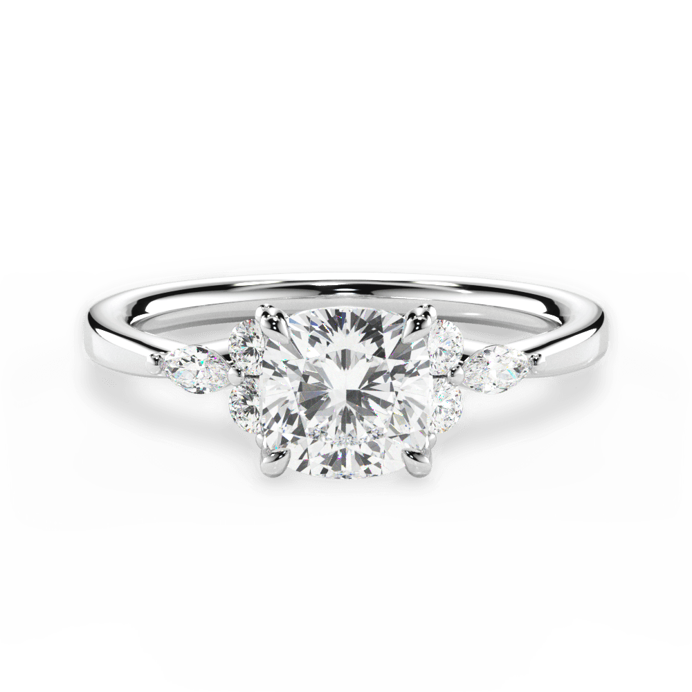 Cynthia Cushion Cut Lab Grown Diamond Platinum Engagement Ring