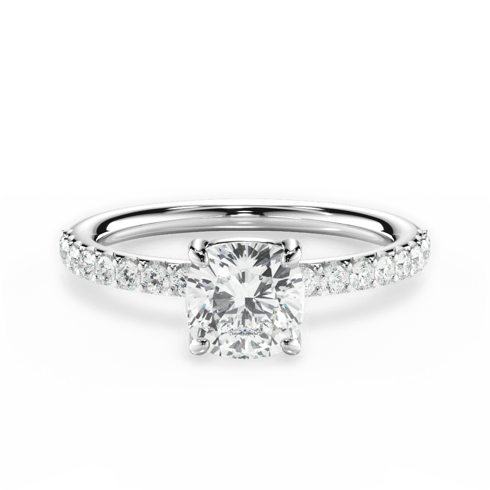 Elsie Cushion Cut Lab Grown Diamond Platinum Engagement Ring