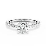 Elsie Cushion Cut Lab Grown Diamond 14Kt White Gold Engagement Ring