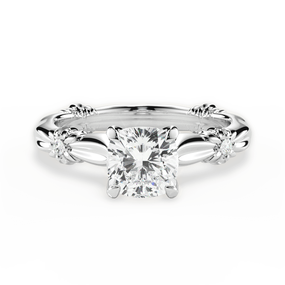 Claire Cushion Cut Lab Grown Diamond 18Kt White Gold Engagement Ring