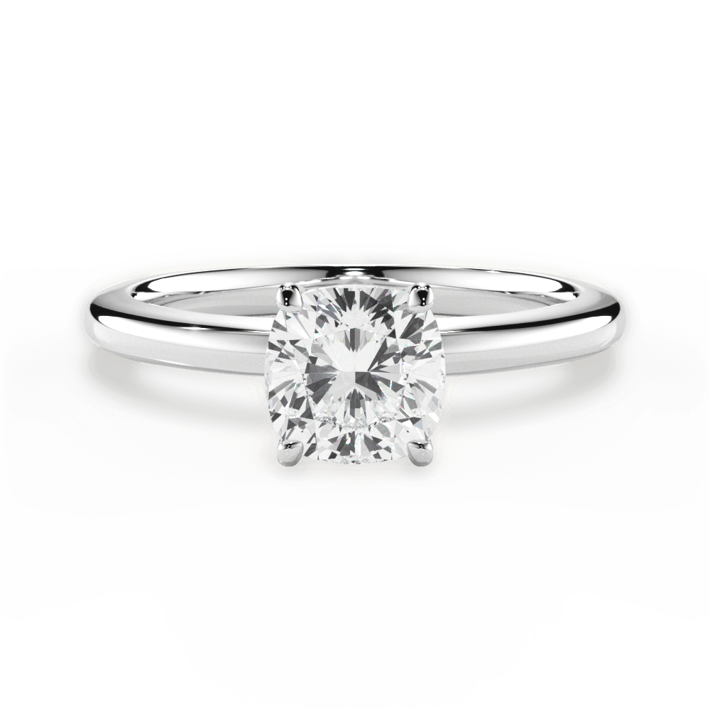 Cara Cushion Cut Lab Grown Diamond Platinum Engagement Ring