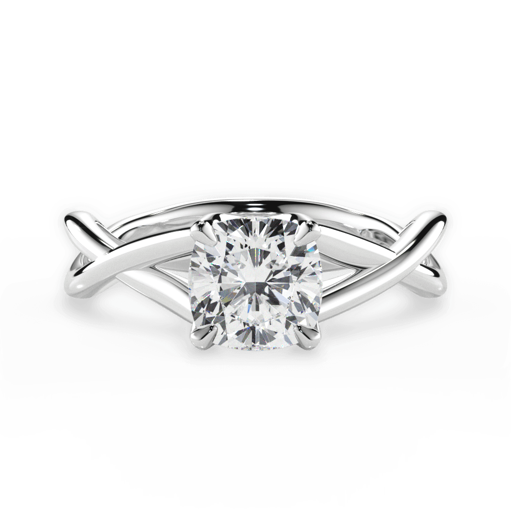 Aubrey Cushion Cut Lab Grown Diamond Platinum Engagement Ring