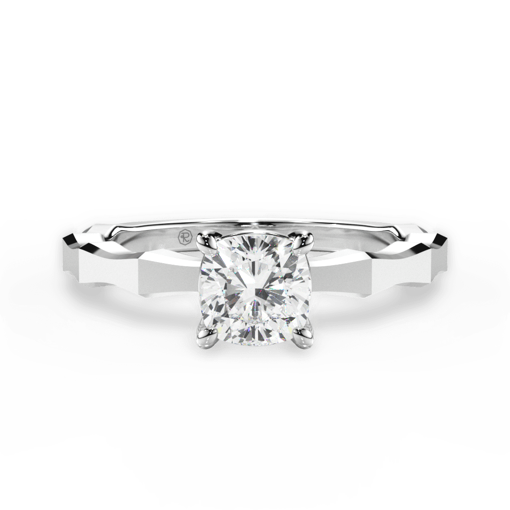 Aaliyah Cushion Cut Lab Grown Diamond 14Kt White Gold Engagement Ring