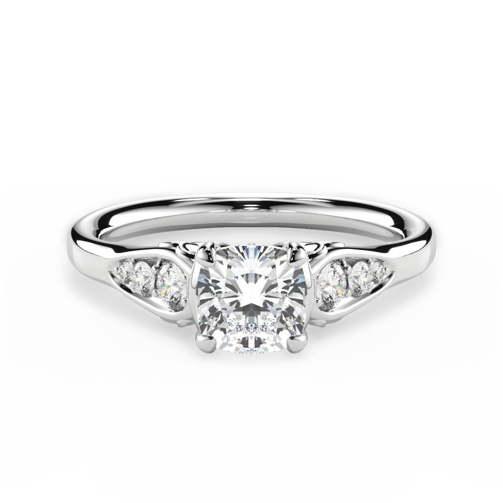 Cecilia Cushion Cut Lab Grown Diamond Platinum Engagement Ring