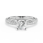 Kira Cushion Cut Lab Grown Diamond Platinum Engagement Ring