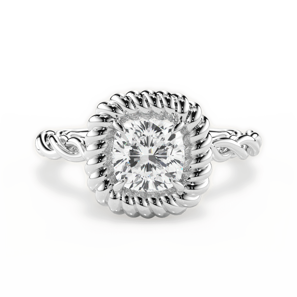 Belinda Cushion Cut Lab Grown Diamond Platinum Engagement Ring