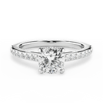 Joan Cushion Cut Lab Grown Diamond 14Kt White Gold Engagement Ring