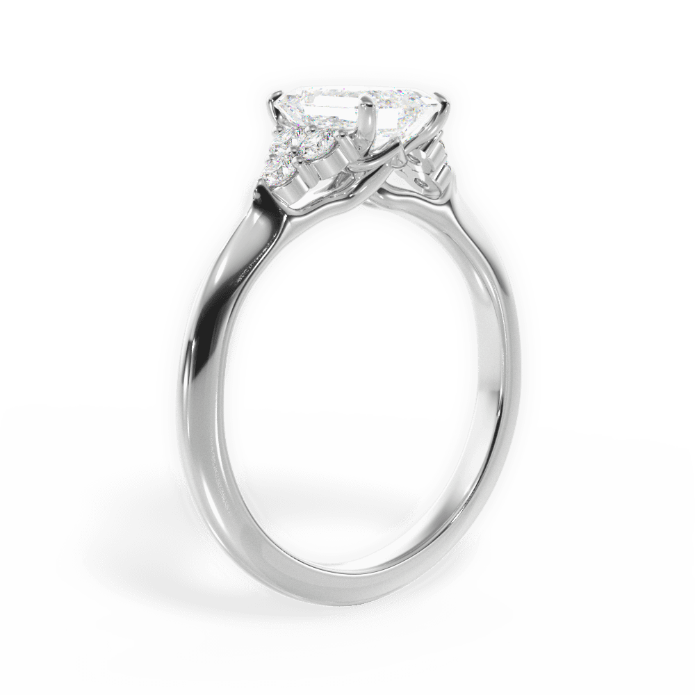 Celeste Emerald Cut Lab Grown Diamond 14Kt White Gold Engagement Ring - View 2