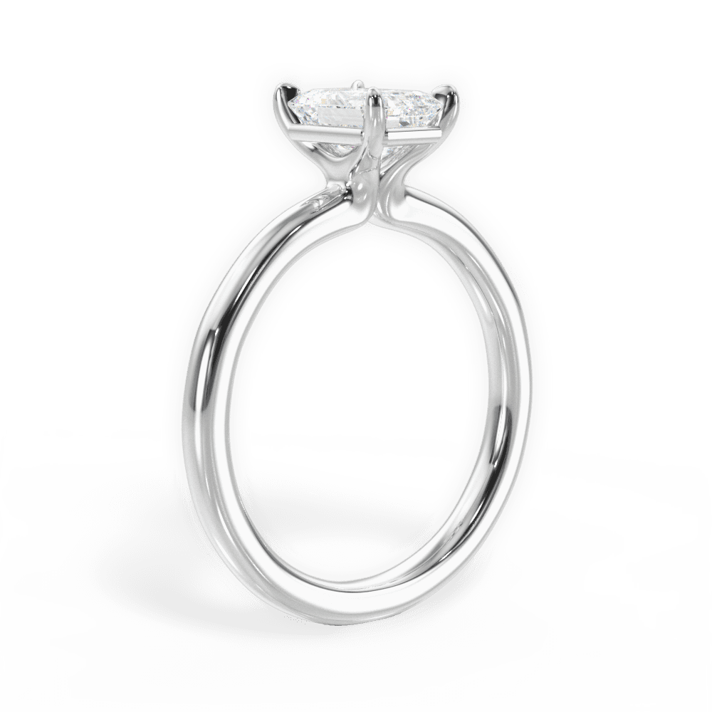 Angela Emerald Cut Lab Grown Diamond 18Kt White Gold Engagement Ring - View 4