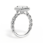 Belinda Emerald Cut Lab Grown Diamond Platinum Engagement Ring - View 2