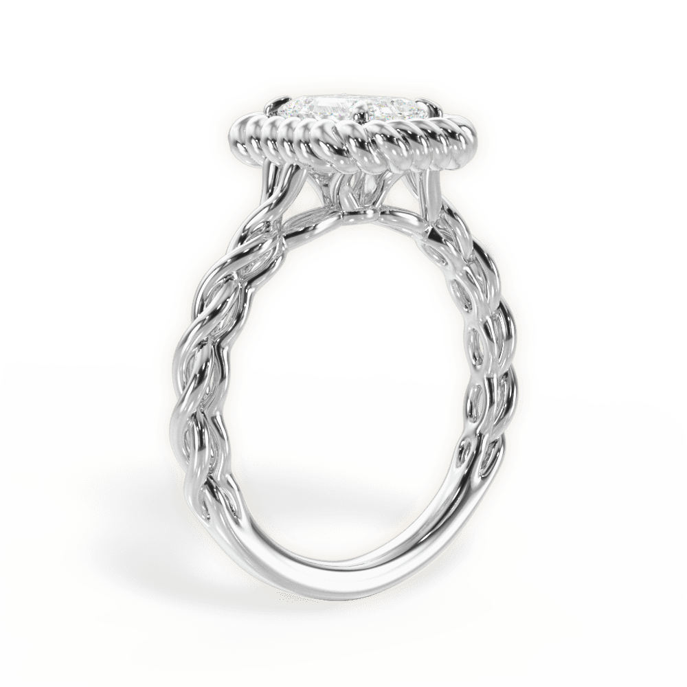 Belinda Emerald Cut Lab Grown Diamond 18Kt White Gold Engagement Ring - View 2