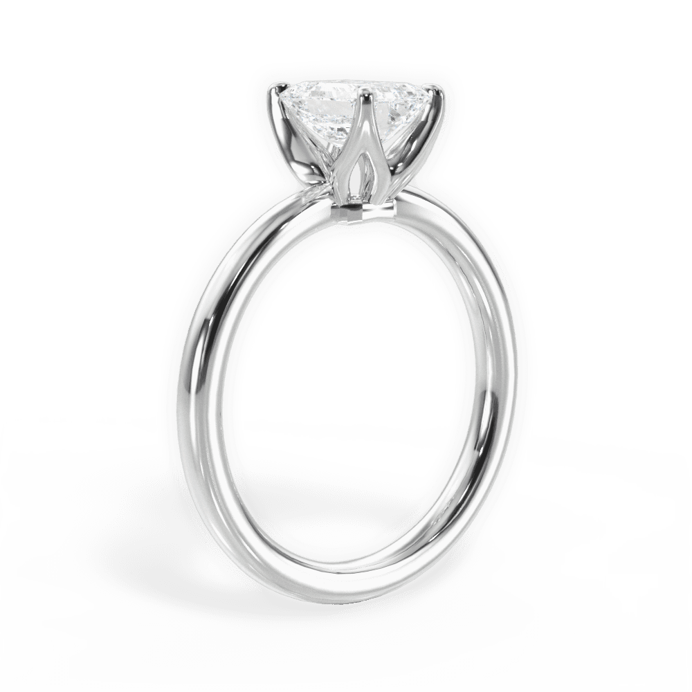 Abigail Emerald Cut Lab Grown Diamond 18Kt White Gold Engagement Ring - View 4