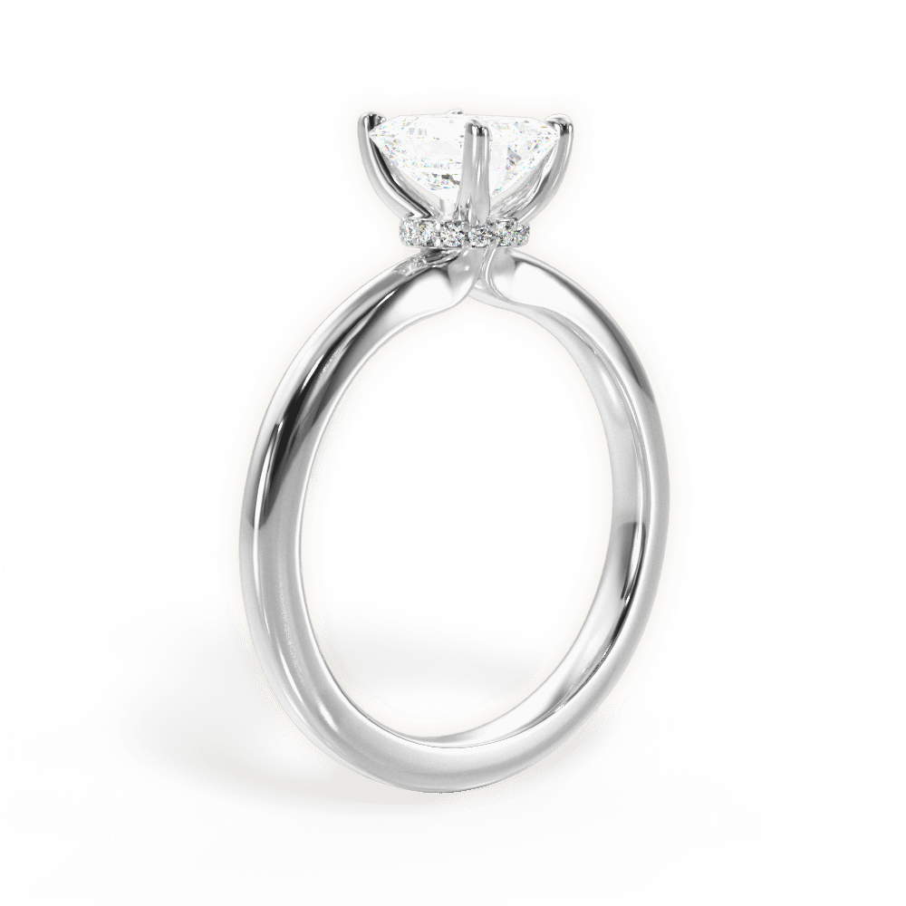 Cara Emerald Cut Lab Grown Diamond Platinum Engagement Ring - View 3